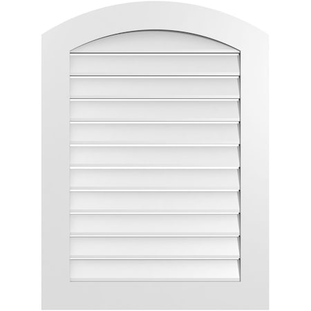 Ekena Millwork Arch Top Surface Mount PVC Gable Vent: Non-Functional, w/ 3-1/2"W x 1"P Standard Frame, 28"W x 36"H GVPAR28X3601SN